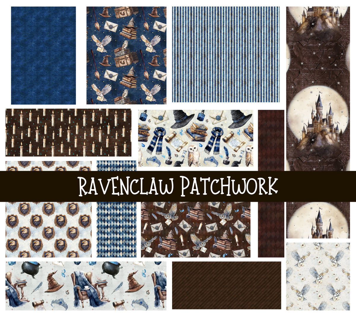 Ravenclaw  Doodle Patchwork Set