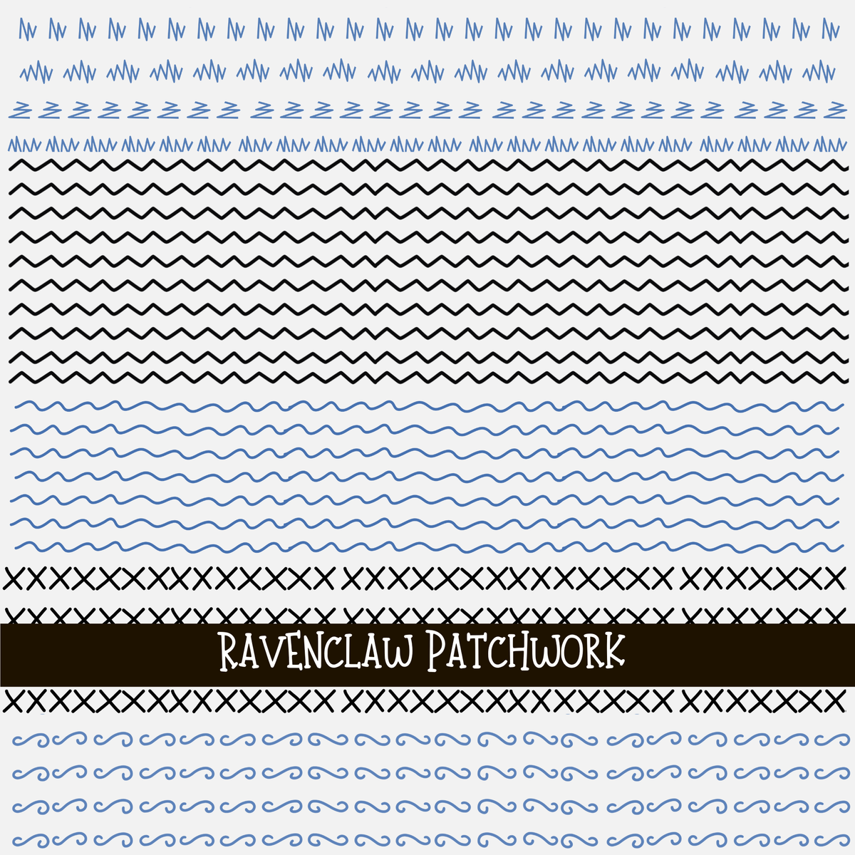 Ravenclaw  Doodle Patchwork Set