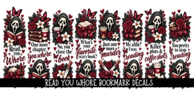 Read you whore Bookmark UV DTF Decal sheet- 8 Designs