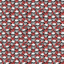 Red Floral Skulls - Adhesive Vinyl