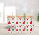 Red and Green Christmas - UV DTF 16oz Libbey wrap