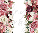 Red and Pink Roses on Border 20 or 30 oz Skinny Adhesive Vinyl Wrap