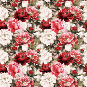 Red And White Flowers - Adhesive Vinyl