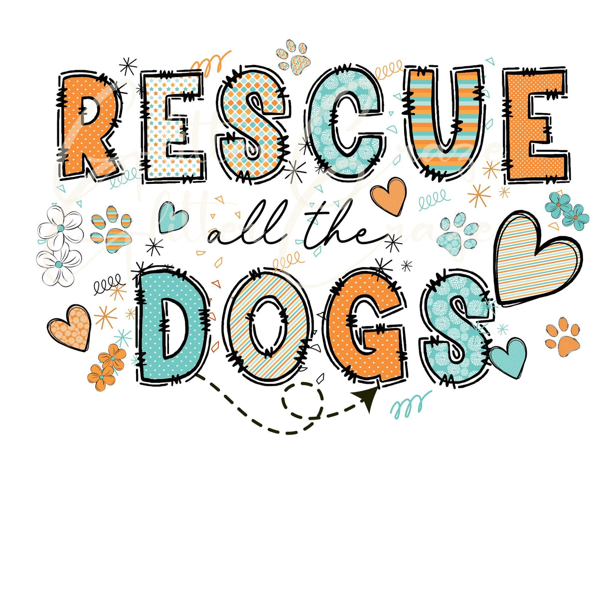 Rescue all the dogs UV DTF Decals