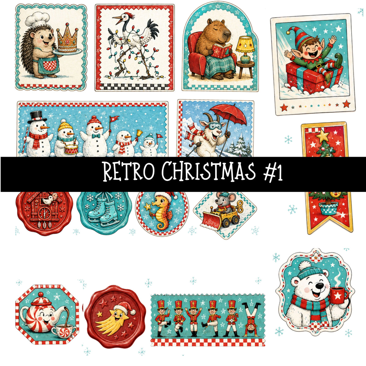 Retro Christmas UV DTF Decal sheets 7 Designs available