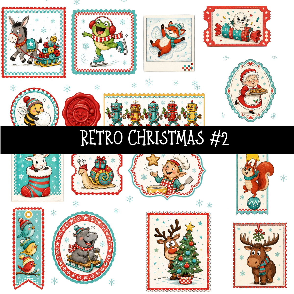 Retro Christmas UV DTF Decal sheets 7 Designs available