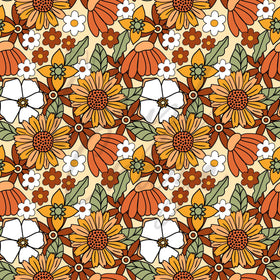 Retro Fall Floral Adhesive Vinyl