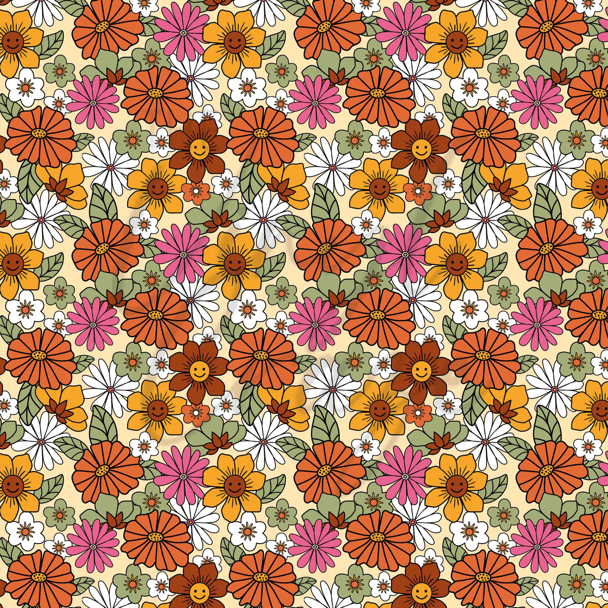 Retro Happy Little Flowers