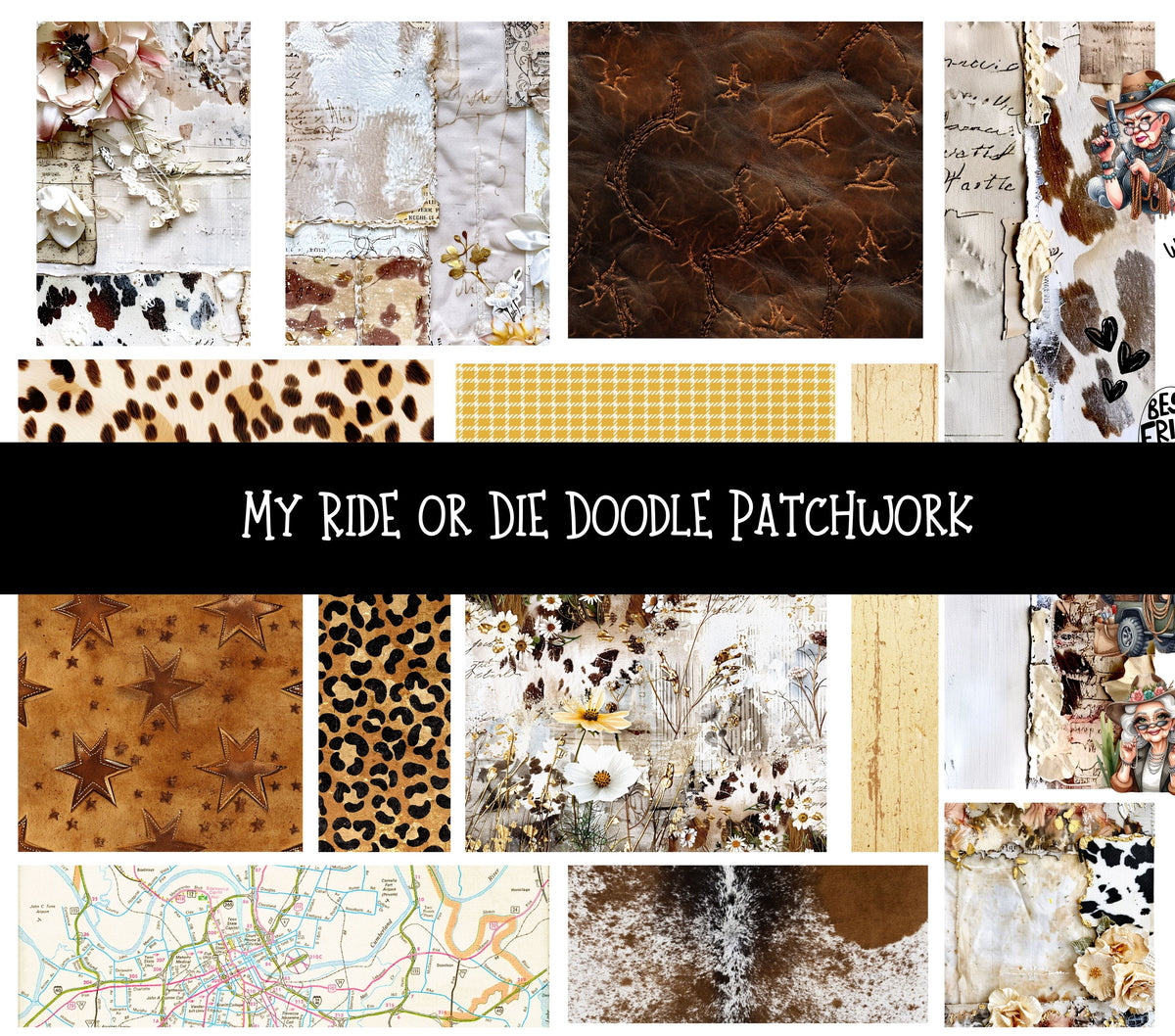 My Ride or die Doodle Patchwork Set