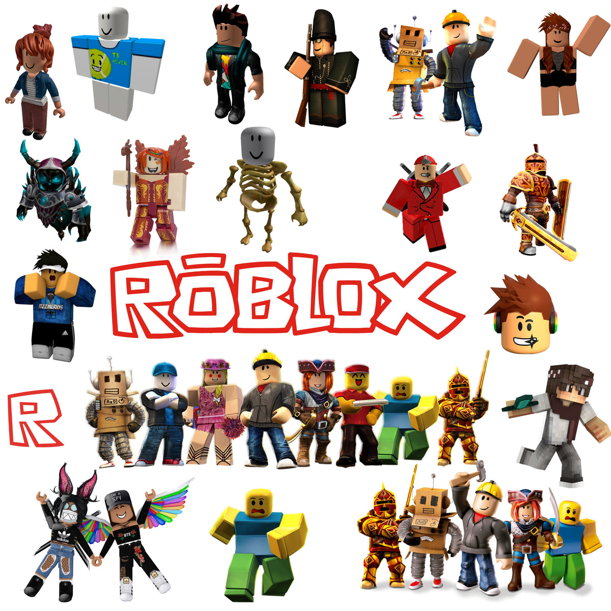 Roblox UV DTF Decal accent Sheet 10x10