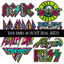 Rock Bands UV DTF Decal sheets 7 Designs available