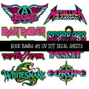 Rock Bands UV DTF Decal sheets 7 Designs available