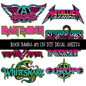 Rock Bands UV DTF Decal sheets 7 Designs available