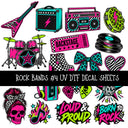 Rock Bands UV DTF Decal sheets 7 Designs available