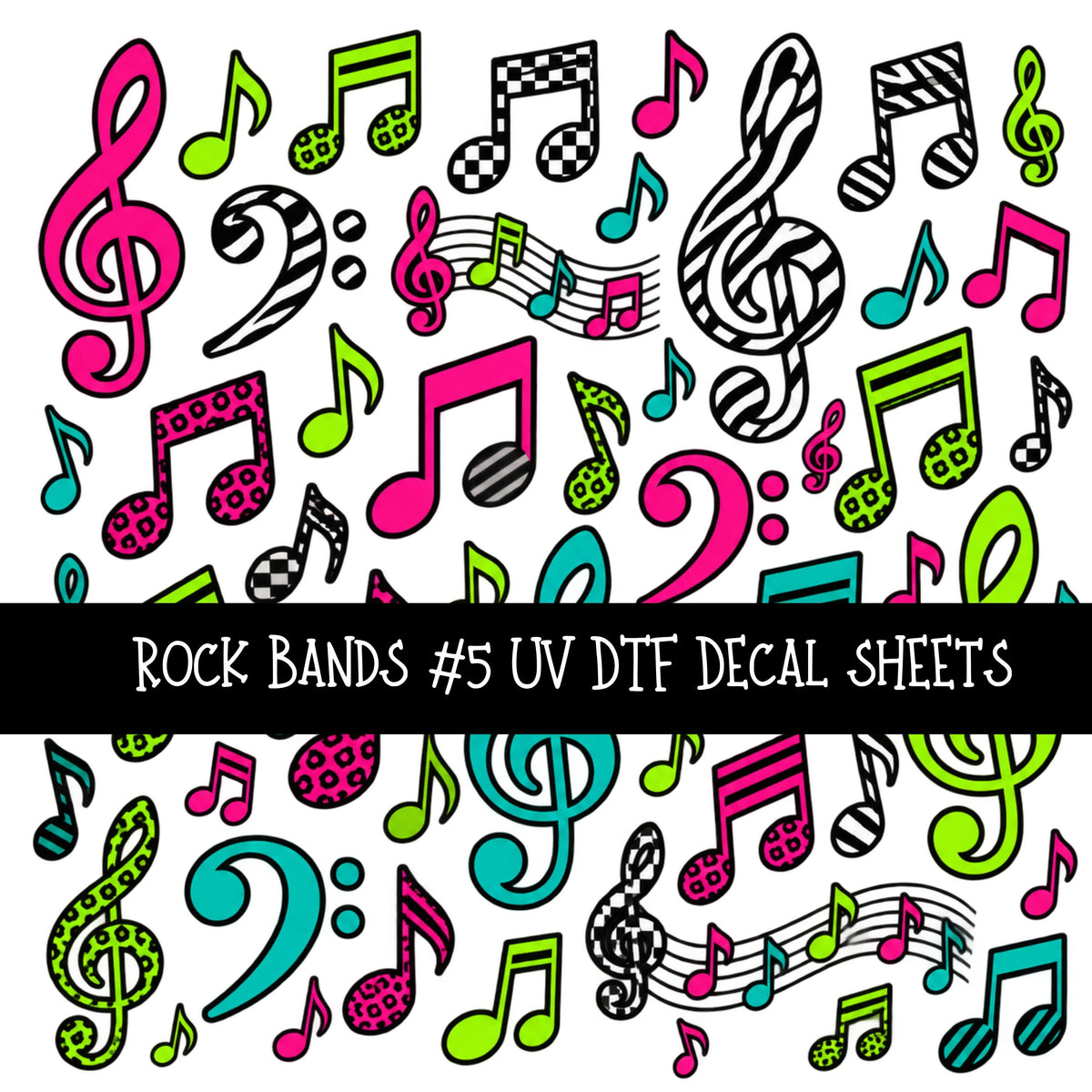 Rock Bands UV DTF Decal sheets 7 Designs available