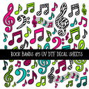 Rock Bands UV DTF Decal sheets 7 Designs available