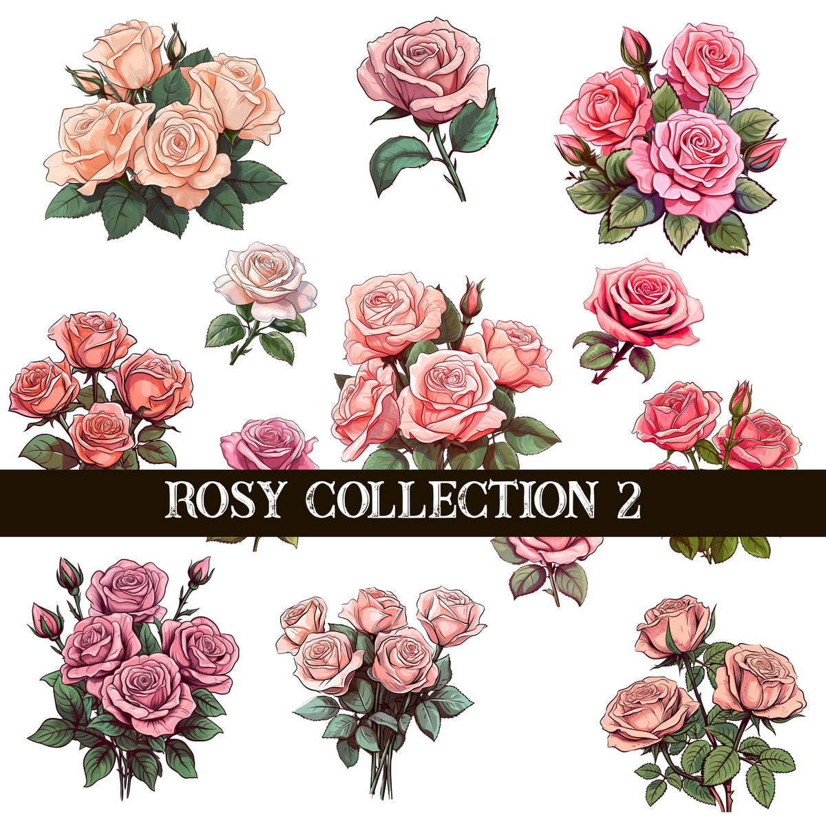 Rosy Collection UV DTF Decal sheet 2 Sheet Designs