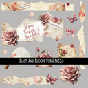 Rust and Bloom Torn Pages - UV DTF Decal sheet