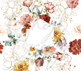 Rustic Floral 20 or 30 oz Skinny Adhesive Vinyl Wrap