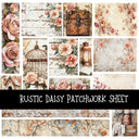 Rustic Rose Garden Patchwork precut vinyl sheet available in 12x12 or 6x6 sizes