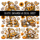 Rustic Snowmen UV DTF Decal sheets 11 Designs available