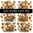 Rustic Snowmen UV DTF Decal sheets 11 Designs available
