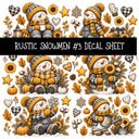 Rustic Snowmen UV DTF Decal sheets 11 Designs available