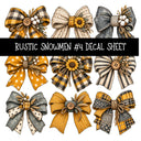 Rustic Snowmen UV DTF Decal sheets 11 Designs available