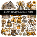 Rustic Snowmen UV DTF Decal sheets 11 Designs available