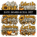 Rustic Snowmen UV DTF Decal sheets 11 Designs available
