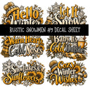 Rustic Snowmen UV DTF Decal sheets 11 Designs available