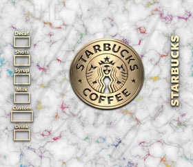 SBux Cracker Marble 20 oe 30 oz Adhesive Vinyl Wrap