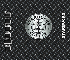 SBux Diamond Plate 20 or 30 oz Skinny Adhesive Vinyl Wrap