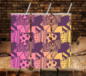 Sally Patch Pattern  UV DTF tumbler wraps 4 color options