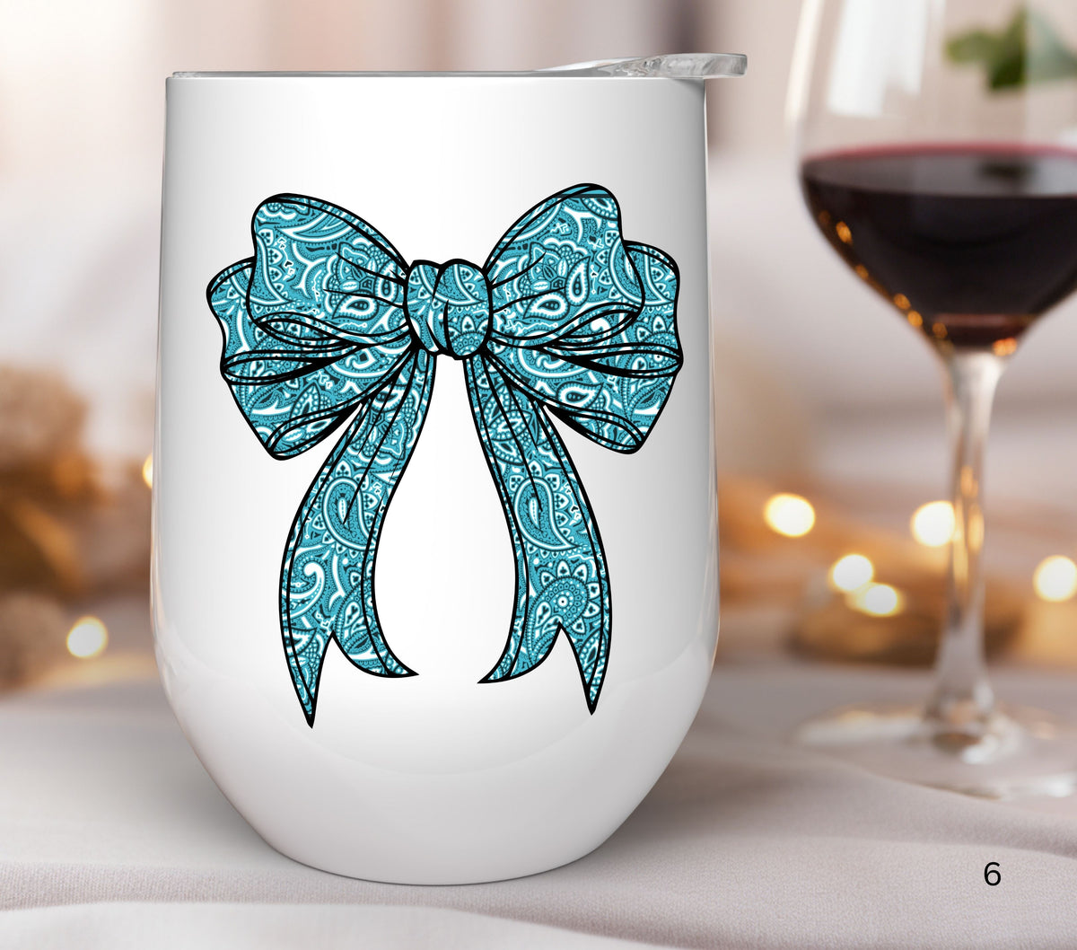 Teal Bandana Bow UV DTF Decals