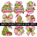 Santa's Favorite Grinch Torn Pages UV DTF Decal sheets 5 Designs available