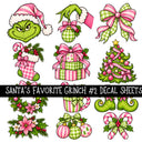 Santa's Favorite Grinch Torn Pages UV DTF Decal sheets 5 Designs available