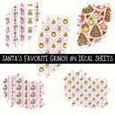 Santa's Favorite Grinch Torn Pages UV DTF Decal sheets 5 Designs available