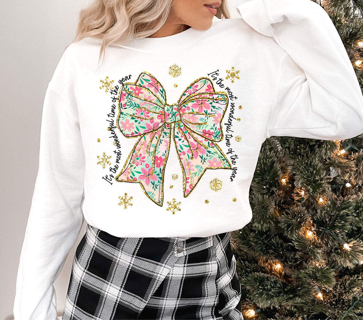 Most wonderful time of the year bow DTF Transfers