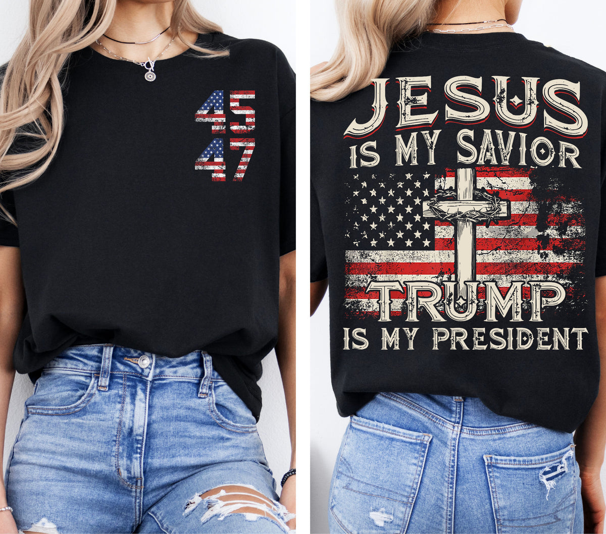Jesus is my savior Trump is my president Transfers 2pc set