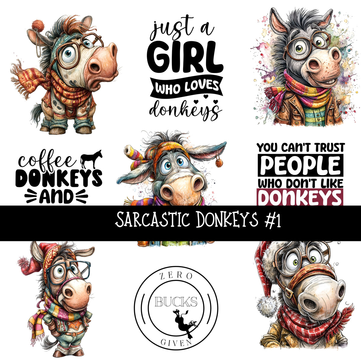 Sarcastic Donkeys UV Decal sheets 2 to choose from