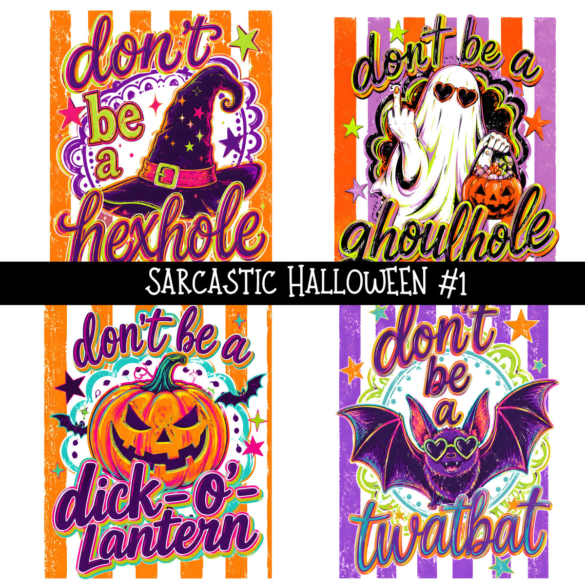 Sarcastic Halloween UV DTF Decal sheets 2 designs available