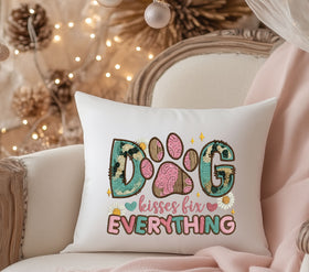 Dog kisses fix everything Faux knit DTF Transfers for pillows and towels