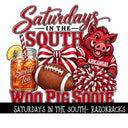 Saturday's in the south- Razorbacks UV DTF Decal