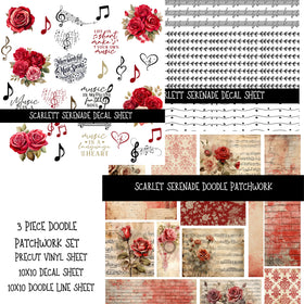 Scarlett Serenade Doodle Patchwork Set