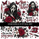 Scream Queen UV DTF Decal sheets 3 Designs available