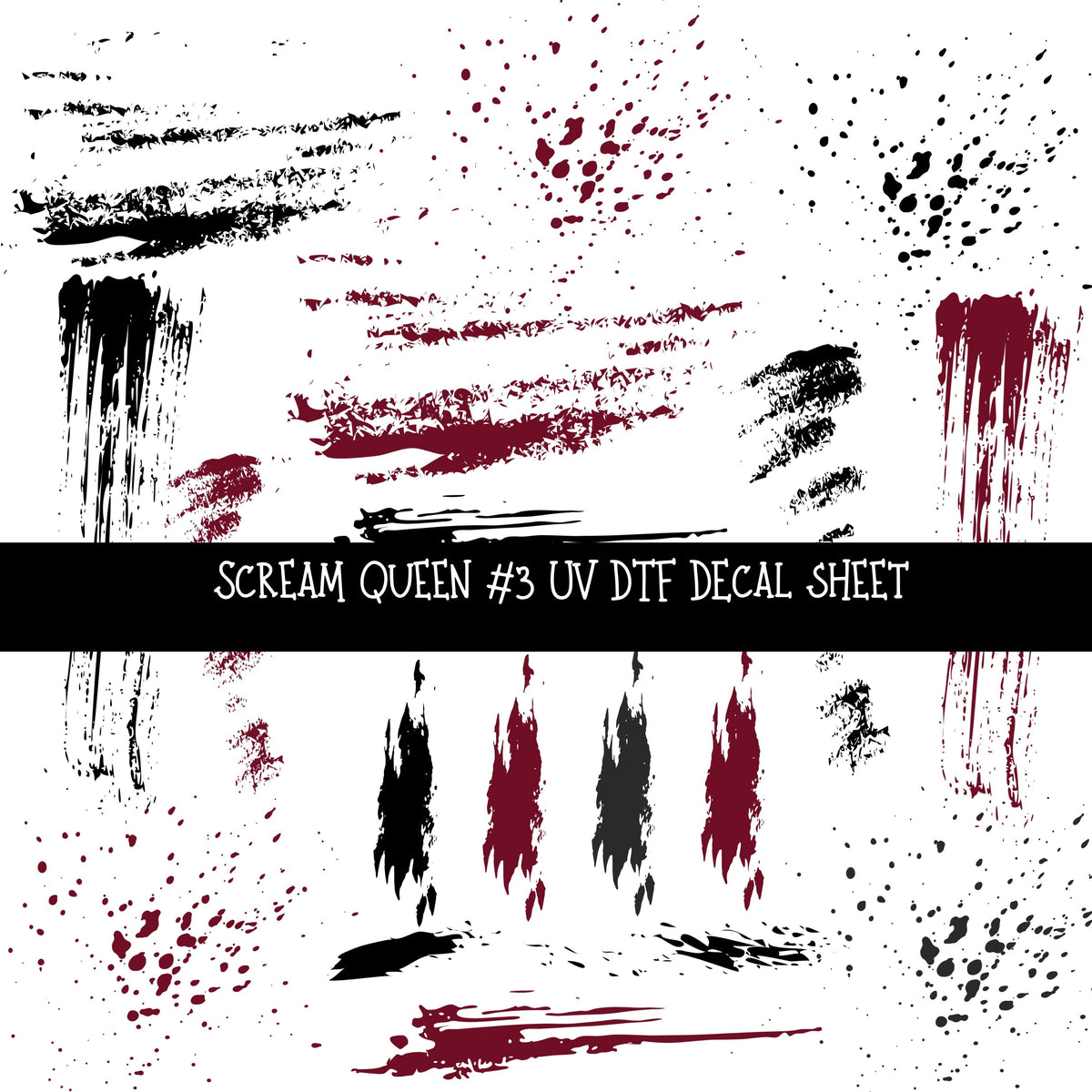 Scream Queen UV DTF Decal sheets 3 Designs available