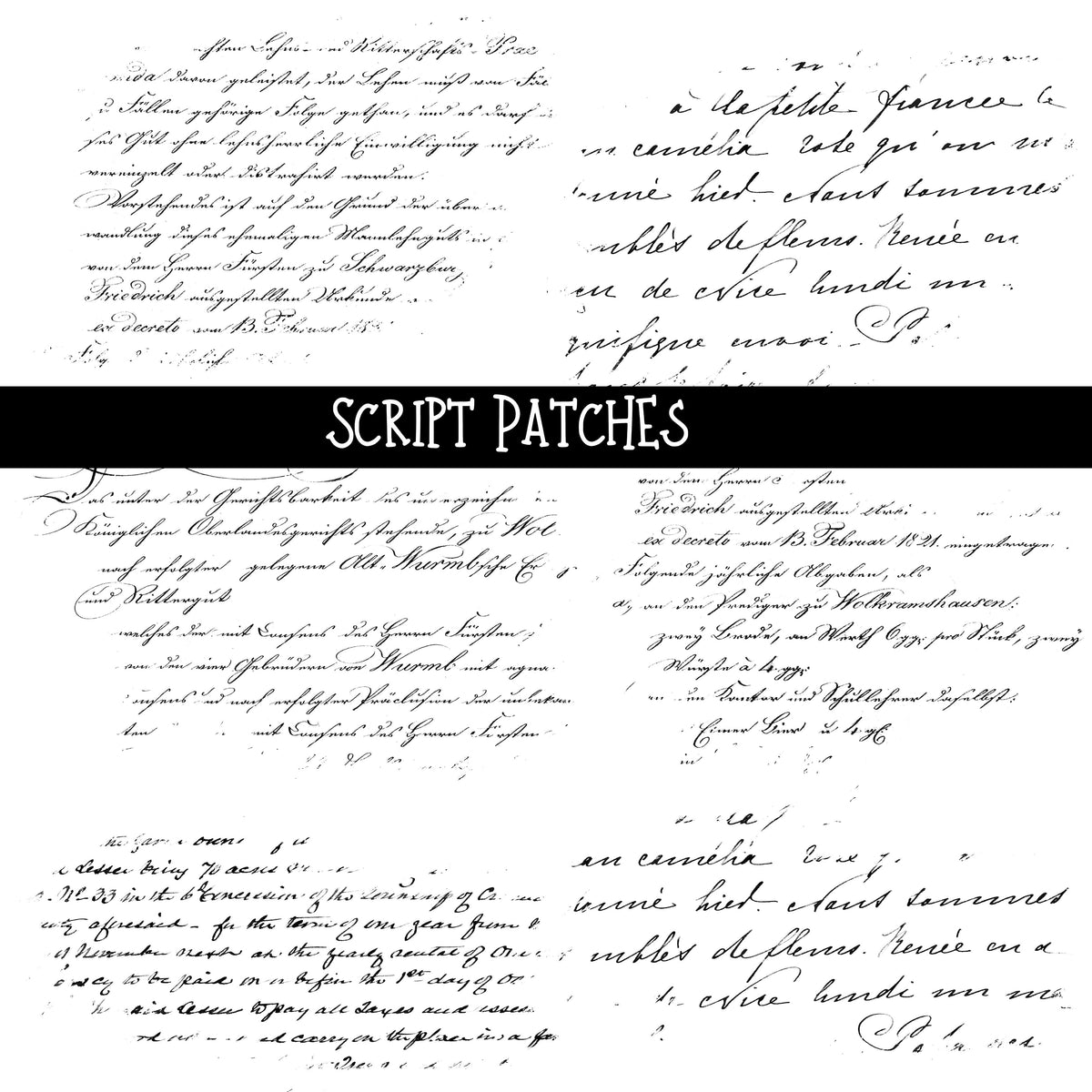 Script Patches - UV DTF Decal sheet