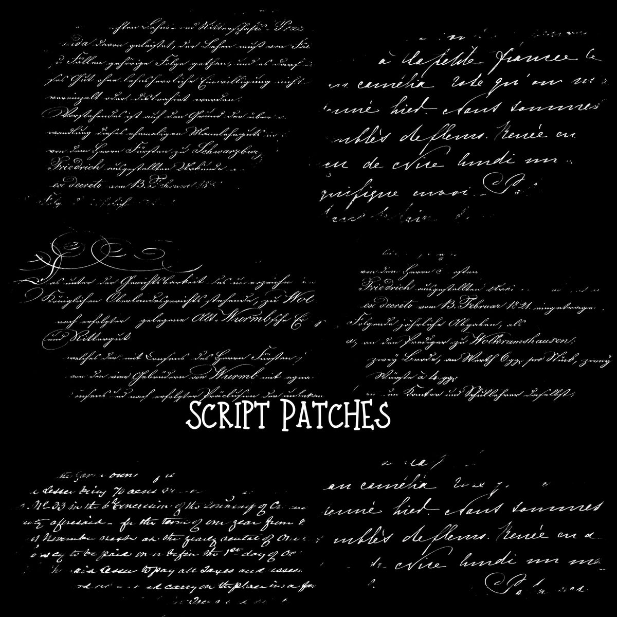 Script Patches - UV DTF Decal sheet