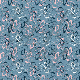 Seamless Pink and Navy Floral Adhesive Vinyl